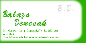 balazs demcsak business card